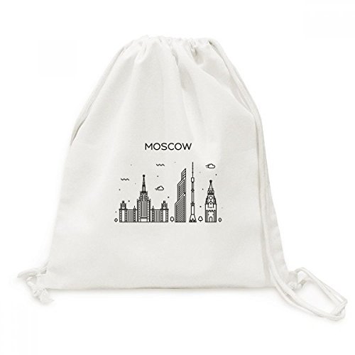Toile Drawstring Backpack Russie sac à cordon illustré durable