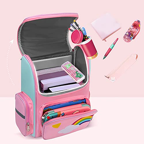 MOOKLIN ROAM Kinderrugzak, schoolrugzak, eenhoorn, grote schooltas voor meisjes, waterdicht, licht, kinderrugzak voor studenten, 5-10 jaar, multicolor - Image 7