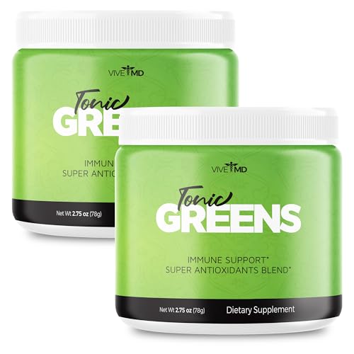 Tonic Greens Powder Vitamin Boost Supplement Official Formula - Natural Green Blend Energy Supplement Extra Strength - BCAA L-Glutamine Vitamin B6 Revolutionary Energy Fix Solution Reviews (2 Pack)