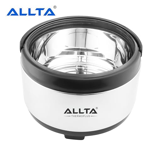 Image of ALLTA Stainless Steel Casserole 5.5 Litre | Double Wall Insulated Hot Pot & Roti Box | Keeps Food Hot 6-8 Hours | Airtight, Leakproof, Odourless | Serveware for Kitchen & Dining (5500ml, Black)