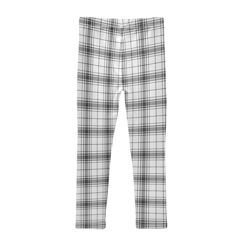 Leggings for Girls Chic Black Check Plaid Dance Pants Tights Trousers Casual Yoga Pants Girls Athletic Pants, 4T2