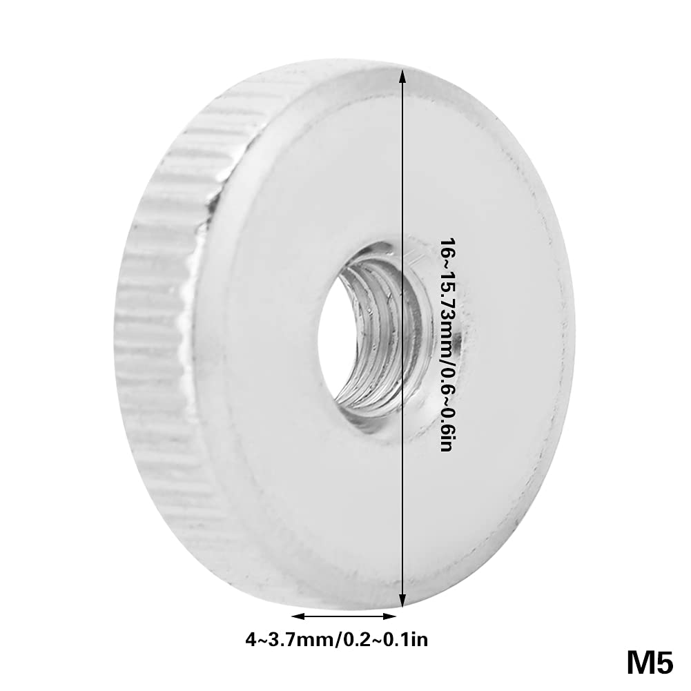 QANYEGN 10Pcs Handle Nut, Carbon Steel Knurled Thumb Nuts, Nurled Thumb Nuts for Various Projects.(M5)