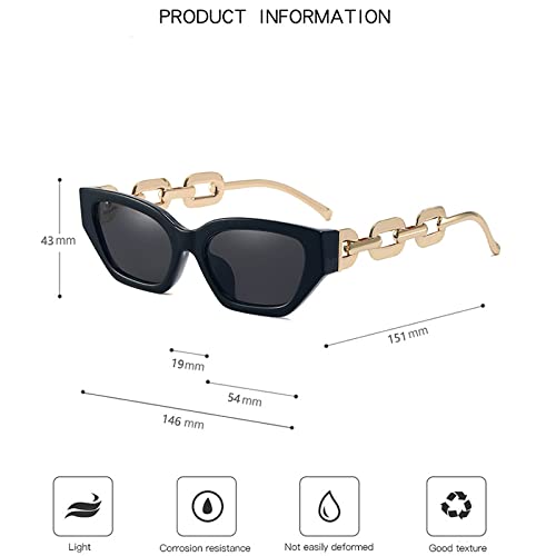 Small Cat Eye Women's Sunglasses Cateye Chain Leg Sun Glasses For Ladies Black Shades Sunglass2
