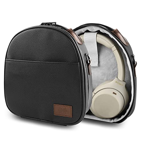 Image of Geekria Headphones Pouch Compatible with JBL Live 650 BTNC, B&O Play H9i, Bose QC 45, Sony WH-1000XM6 and More, Replacement Protective Travel Carrying Bag with Cable Storage (Black)