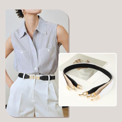 Women Skinny Elastic Belts for Dress Waist Belt for Pants Stretch Thin Belt