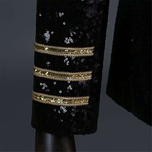 Shiny Red Sequin Blazer Men Glitter Military Dress Tuxedo Men Blazer Jacket 5