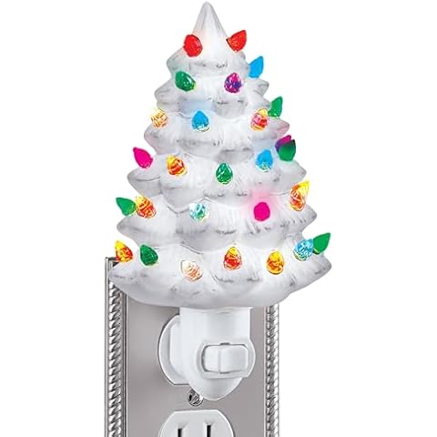 Collections Etc Ceramic Christmas Tree Night Light Cover