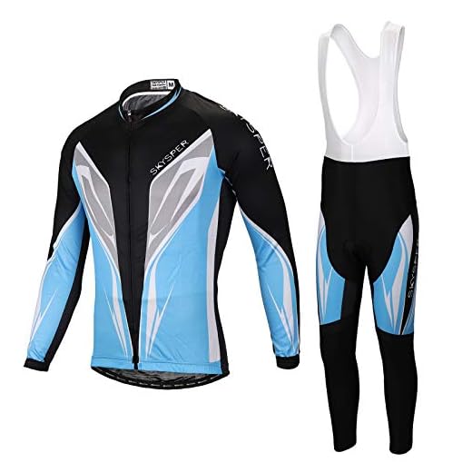 Skysper Hombres Jersey Pantalones Largos Mangas Largas de Ciclismo Ropa Maillot para Deportes al aire libre Ciclo Bicicleta