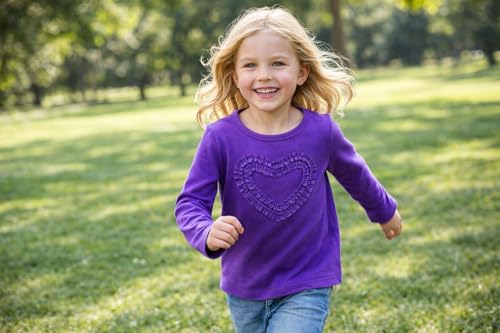 Image of Girls' Heart-Shaped Long Sleeve T-Shirt