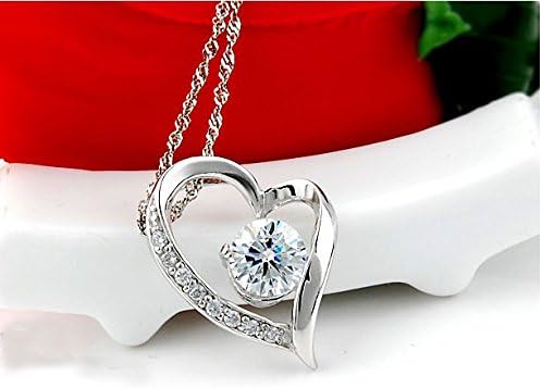 Rose hart ketting met wit Swarovski hartje ☆ Sieraden