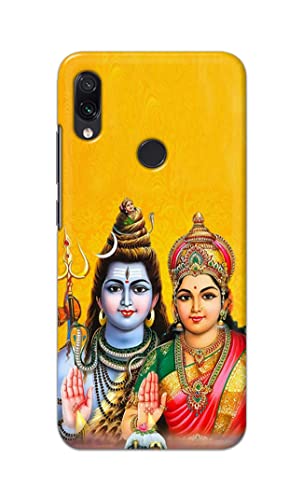 Image of PRINTFIDAA Lord Shiva Parvati Yellow Background Printed Designer Hard Back Case Cover for Xiaomi Redmi Note 7 / Redmi Note 7 Pro /Redmi Note 7S -(SS) MVN1008