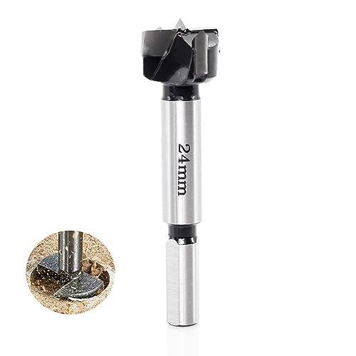 Sinoprotools Forstner Bit 15/16 Inch 24mm, Carbide Tipped Forstner Drill Bits