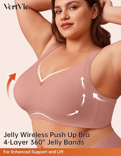 Image of Vertvie Jelly Bras for Women No Underwire Minimizer Support