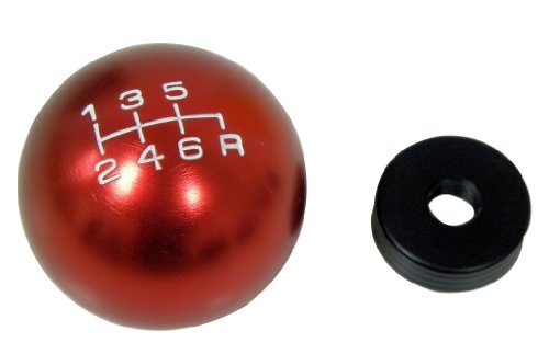 VMS RACING 10x1.5mm Thread 6 Speed Shift Knob in Red Round Billet Aluminum for 2006-2010 06-10 Honda Civic Type-R & Si