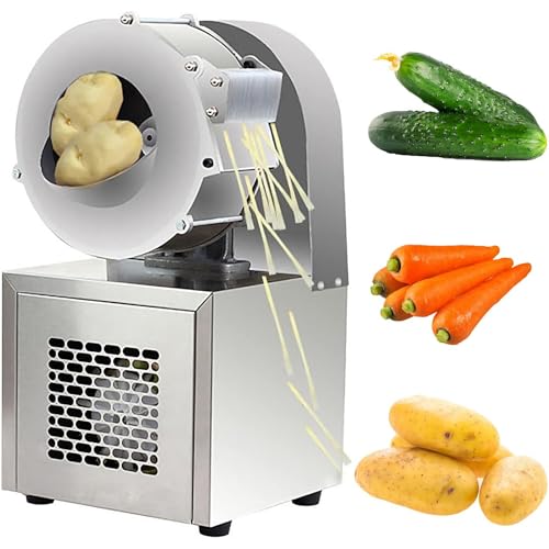 SBCGFY Picadora de Verduras Comercial, cortadora eléctrica de Verduras de 180 W, rebanadora y ralladora de Acero Inoxidable, con Cuchillas multifunción de 4 mm.