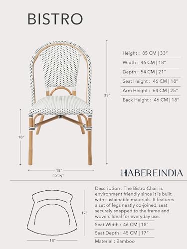 Image of Habere India-All the Cultures Fabricating India Cane Furniture | Outdoor Furniture | Wooden Chairs for Living Room | Chairs for Home | Lounge Chair | Cane Chair for Balcony - White
