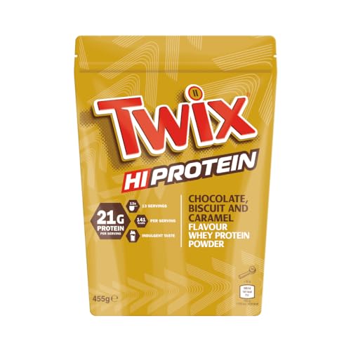 Twix Protein Powder (455g) – Chocolate, Biscuit & Caramel – 21g Eiweiß – 100% Molkenprotein – Wenig Zucker – Perfekt für Fitness-Smoothies