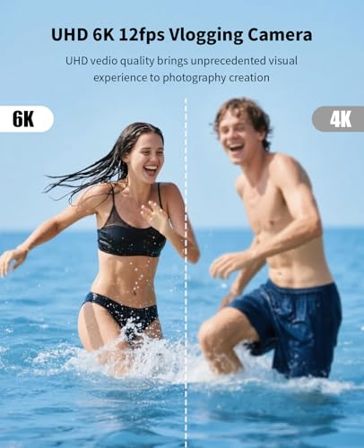 Longyi 6K Digital Camera, 75MP Cameras for Photography with 8X Optical Zoom & Tripod, Anti-Shake Vlogging Camera with 3" 180° Flip Screen, 64GB Card, Card Reader, Vlog Travel Cameras for Youtubers - Image 4