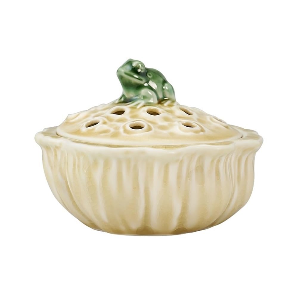 Creative Ceramic Incense Burner With Lid Living Room Desktop Ornament Holder For Meditation Yoga Spa Decor