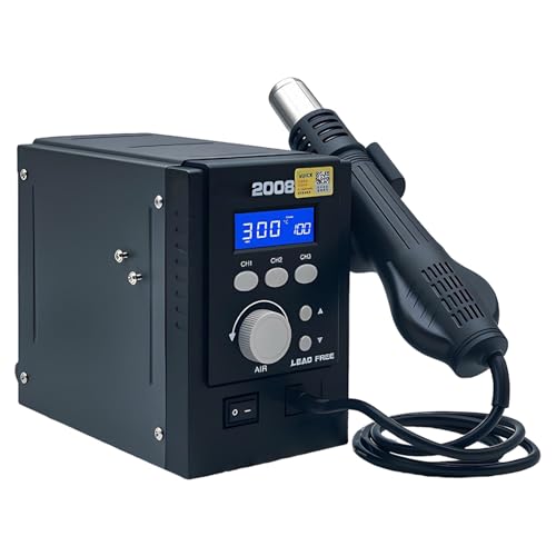 Estación Digital De Soldadura Por Aire Caliente 700w Con Ventilador Brushless, Boquillas Intercambiables Y Estación Multifuncional Para Reparación SMD Y BGA