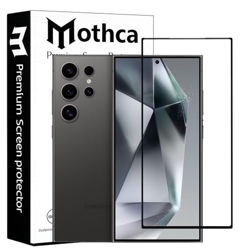 Image of Mothca Military-Grade Tempered Glass Screen Protector Compatible for Samsung Galaxy S24 Ultra with Edge to Edge Coverage - Case Friendly, Anti-Scratch & Bubble-Free Installation Kit