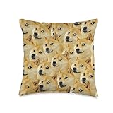Doge Meme Pattern, Dogecoin Throw Pillow