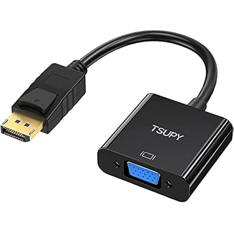TSUPY DisplayPort to VGA Adapter, DP to VGA Converter Display Port Male, VGA Female Gold Plated Adapters Compatible for Computer,Laptop,Monitor,Projector,HDTV and More Cover