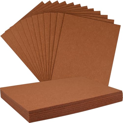 NEBURORA 12 Pcs 2mm Thick Stiff Felt Sheets for Crafts Sewing(Brown)