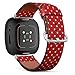 CJBROES Replacement Leather Watch Band, Compatible with Fitbit Versa 3 and Fitbit Sense of Wristband Bracelet Accessory - Polka dot Knitted