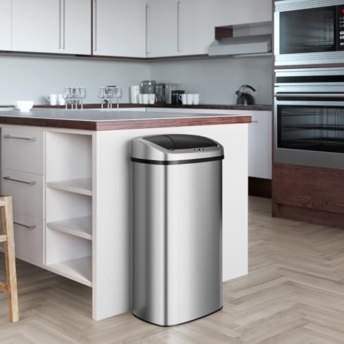 Image of iTouchless Patented 24 Gallon Motion Sensor Trash Can with AbsorbX Odor Filter, Extra-Large 91L Stainless Steel Commercial Kitchen Garbage Bin, Fits Standard XL Bags, Long Battery Life