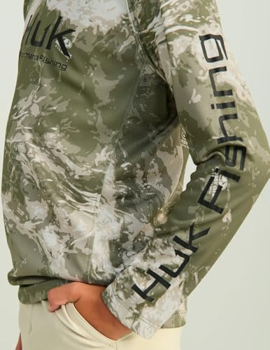 HUK Boys Pursuit Camo Crew Sleeve Shirt, Performance Shirt for Kids3