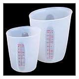 Szxc Silicone Flexible Measuring Cups Set for Epoxy Resin, Butter, Chocolate & More - 2 Cup + 1 Cup...