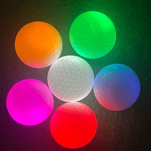 Balle de golf lumineuse contre la perte de balle : pack LED 6 couleurs haute élasticité
