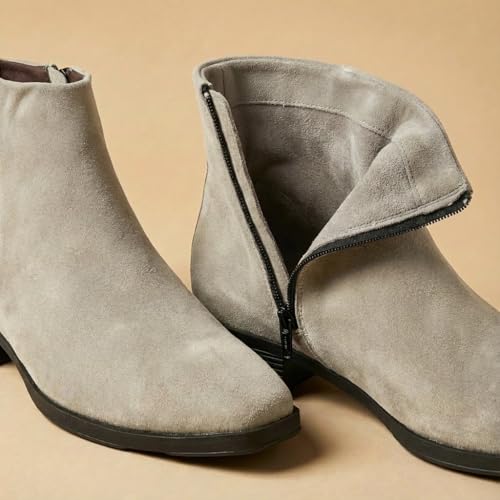 Image of Big Fox Men's Premium Suede Cuban Boots | Stylish Ankle-Length Casual Boots | Lightweight & Comfortable