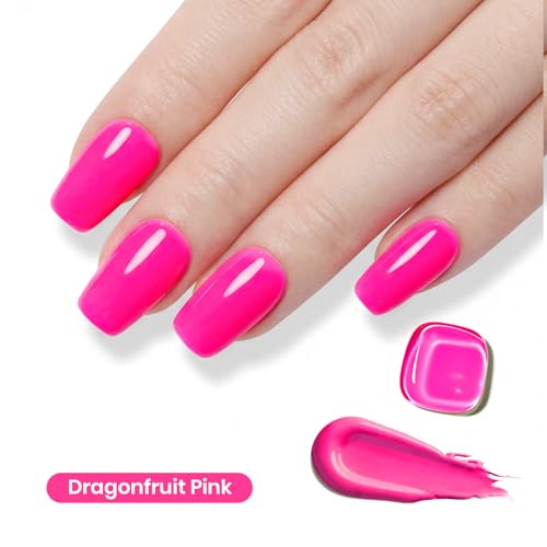Image of Beetles Hot Pink Gel Polish - DragonfruitPink 15ML /0.51Fl Oz, Neon Pink Gel Nail Polish, Color-Matched Bottle, Soak-Off UV LED, Long-Lasting Holiday & Summer Nails Art for DIY Beginners & Salon Pros