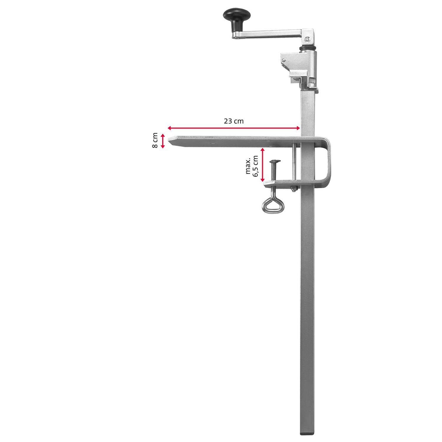Westmark Zestaw: Otwieracz gastronomiczny do konserw, Mocowany do blatu + Zestaw części zamiennych, Do kuchni profesjonalnych; Długość: 84 cm, Stal/Stal nierdzewna, Sieger Clou 40, 198522E6