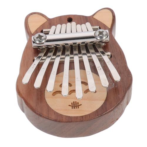 Yardwe 1Set Mini Portable Thumb Piano for Beginners Comfortable Design Deep Wood Color Music Instrument for Adults Easy to Carry and Use