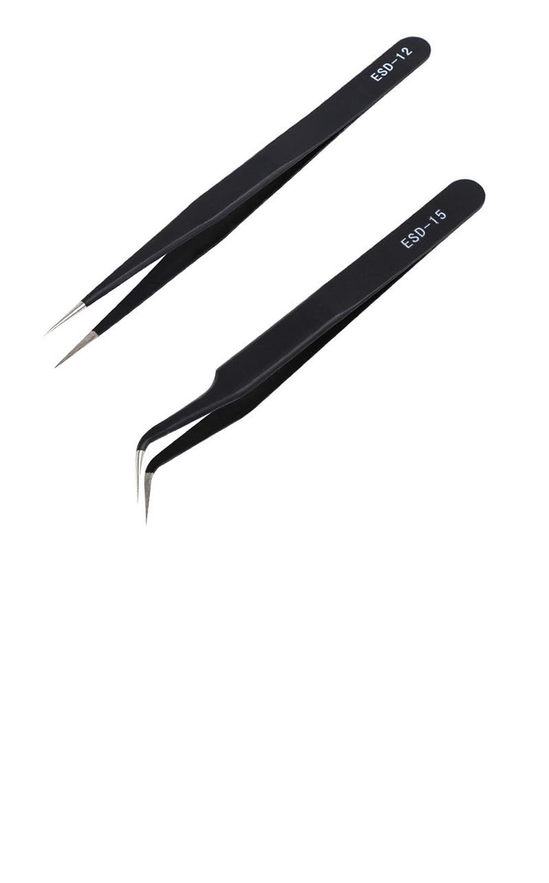 Global New 3 in 1 ESD Anti Static Tweezers With ESD Brush, Brand BAKU BK,Made of Stainless Steel 2