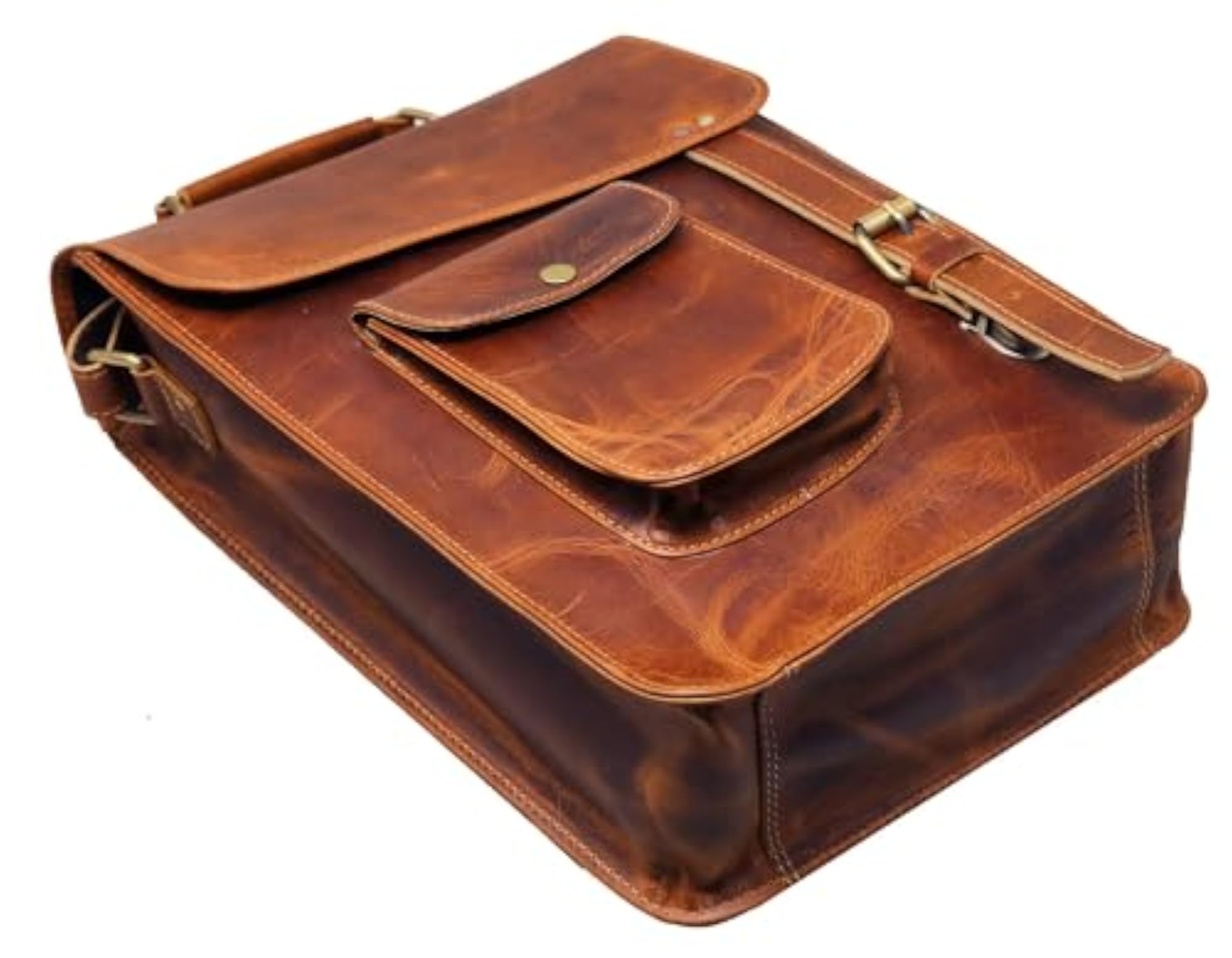 Stylish Men's Genuine Distressed Leather Messenger Bag