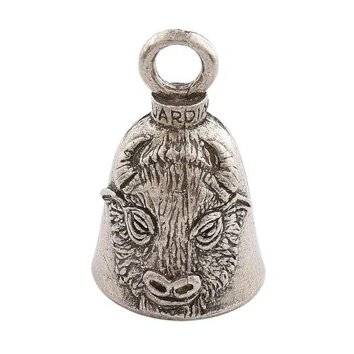 Image of Guardian Bell Buffalo Good Luck Bell w /Keyring & Black Velvet Gift Bag | Motorcycle Bell | Lead-Free Pewter | Made in USA
