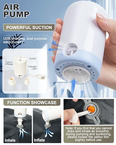 VGCUB Vacuum Backpack Travel with Electric Pump Vacpack System Storage Compression Laptop Work Business Waterproof College Weekender Bags Casual Daypack Backpacks for Women Men Brown2