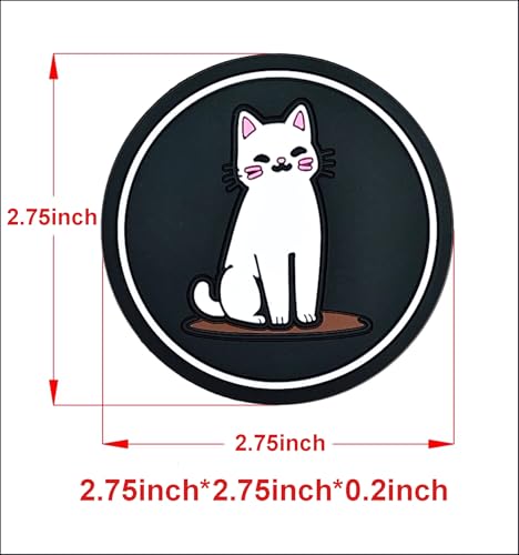 2 Pack Portavasos de Gato Blanco para Auto 2.75 Pulgadas miniatura 2