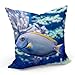 Housse de Coussin Taie Poisson Chirurgien Poisson Exotique Vie Animale (40x40 cm)