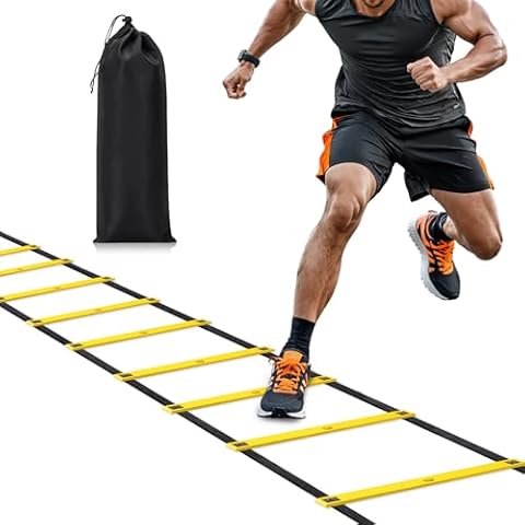 Dimples Excel Agility Ladder 12 Rung 20 FT Speed Training Ladder (Yellow) Cover