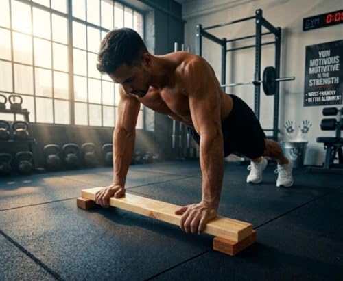 Image of Solid Wood Shena Push Up Board & Stand | Anti-Slip Pushup Base for Calisthenics & Pehlwani (Standard Size)