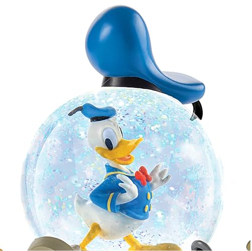 Disney Donald Duck Glitter Globe with Sculpted Figures of The Beloved Character Through The Years