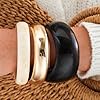 FAXHION Chunky Resin Acrylic Bangle Bracelets for Women, Colorful Wide Geometric Bangles Set, Statement Stackable Bracelet Jewelry Gift #5