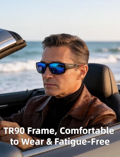 Image of PUKCLAR Sports Polarized Sunglasses for Men Women Driving Sunglasses Cycling Running Fishing Goggles Unbreakable Frame