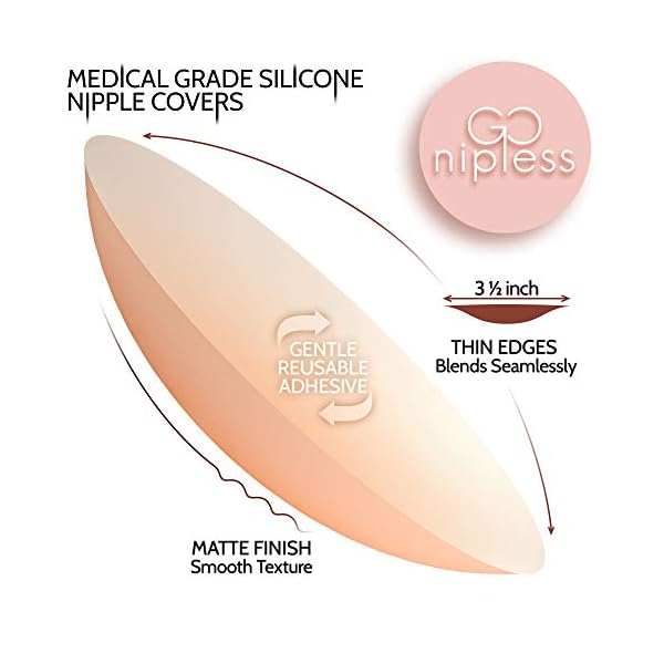 Go Nipless Nipple Covers Silicone Pasties For Women - Adhesive Petals Nip Covers Reusable Nipplecovers Sticky Gel Nude - Image 5