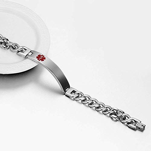 image for Lam Hub Fong 7.5 to 9.5 Inches Free Engrave Emergency Medical Bracelet